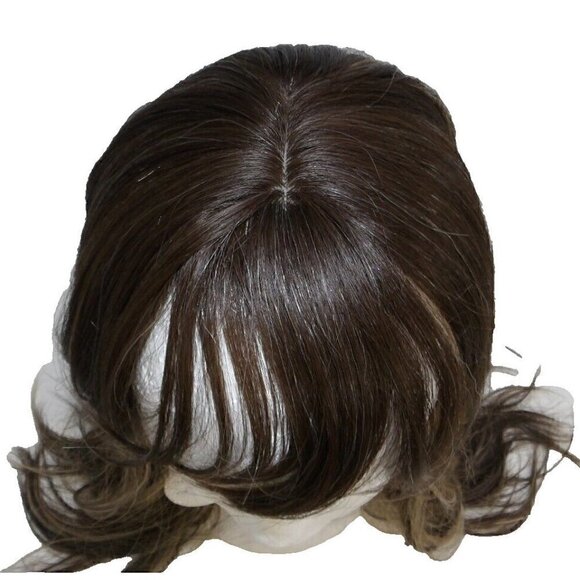 HAIRCUBE ombre brown 26" synthetic wig with bangs middle part NEW WITH TAGS - Picture 2 of 5
